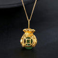Auspicious Feng Shui Gold Money Bag Pendant Necklace