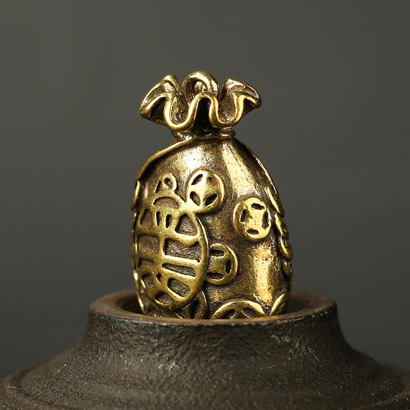Auspicious Feng Shui Money Bag Brass Key Pendant