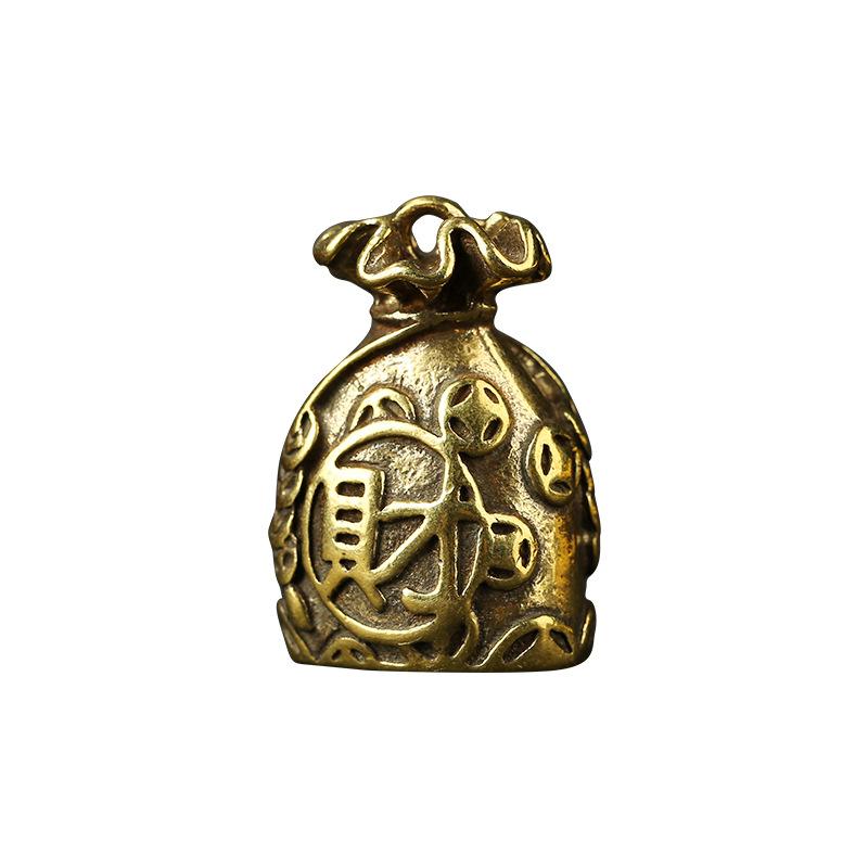 Auspicious Feng Shui Money Bag Brass Key Pendant
