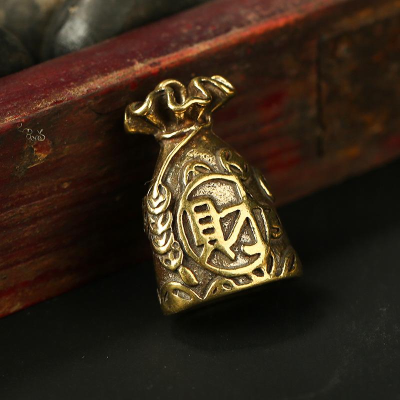 Auspicious Feng Shui Money Bag Brass Key Pendant