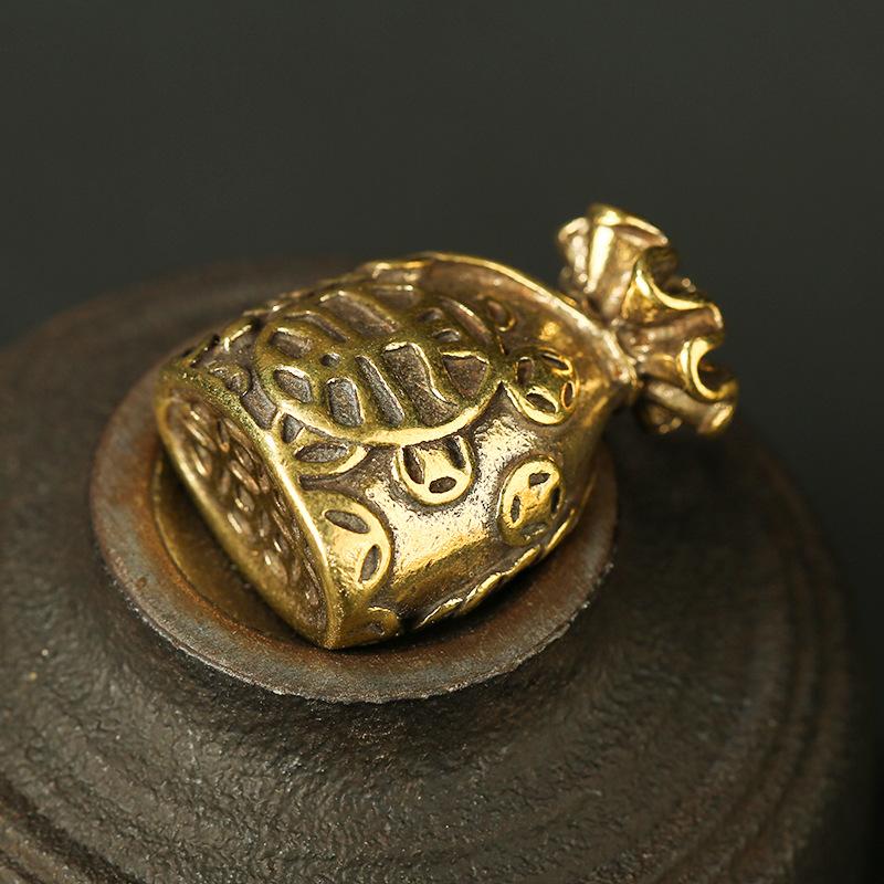 Auspicious Feng Shui Money Bag Brass Key Pendant
