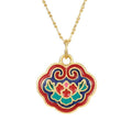 Auspicious Lotus Gold Feng Shui Lucky Pendant Necklace