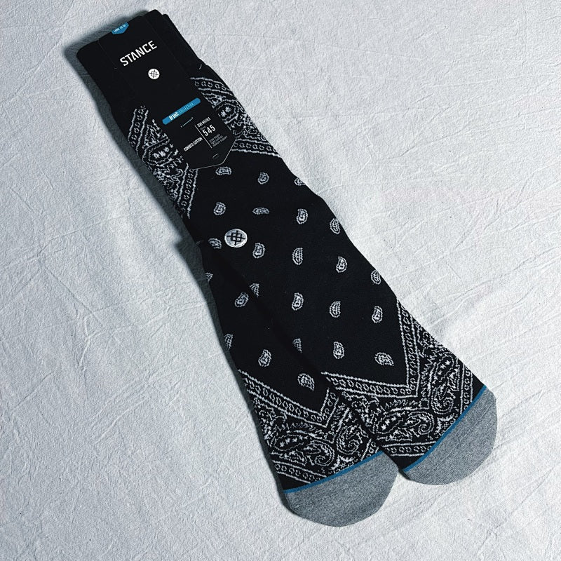 Stance Paisley Crew Socks - Black/White/Gray/Blue