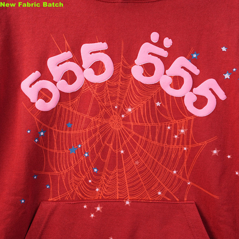 Sp5Der Worldwide Red Angel Number 555 Hoodie