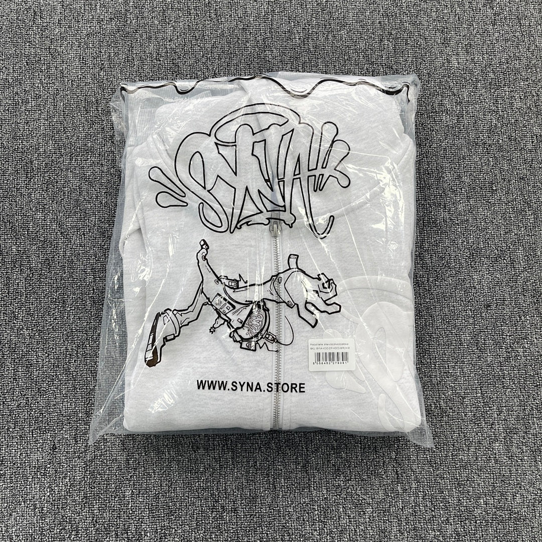 Zip Hoodie White