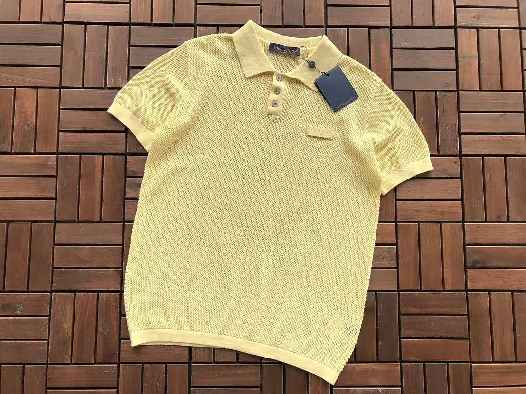 Yellow Knit Short-Sleeve Polo Shirt