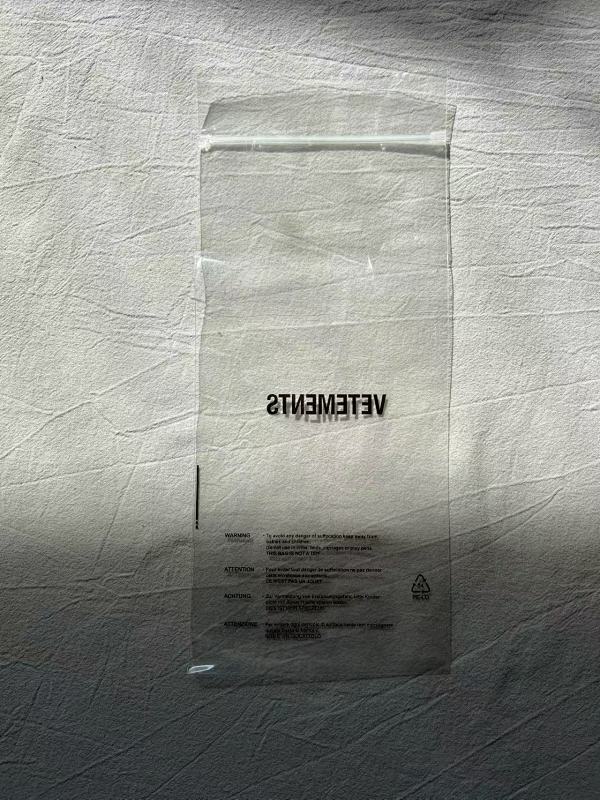 Vetements Clear Transparent Resealable Plastic Zip Bag
