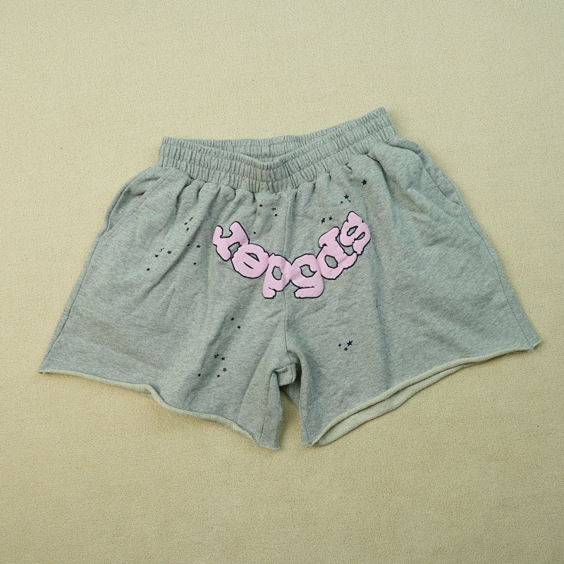 Sp5Der Og Web Logo Sweat Short Heather Grey