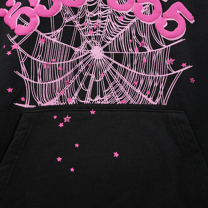 Sp5der Angel Number Hoodie Black