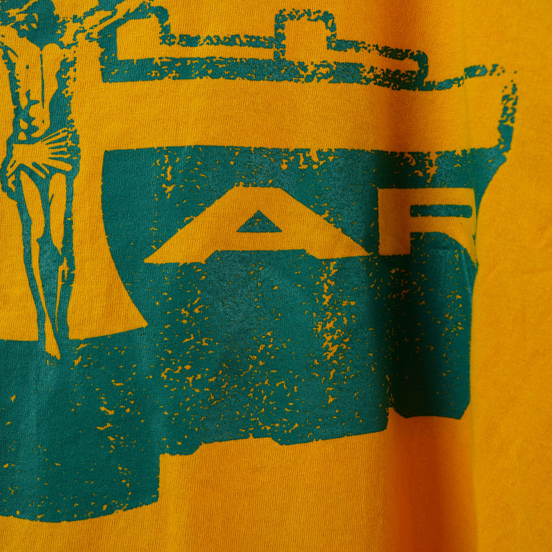 Hellstar Studios Jesus Emblem Short Sleeve Tee Shirt Yellow