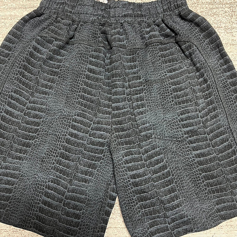 Grey Croc-Print Zip Garment