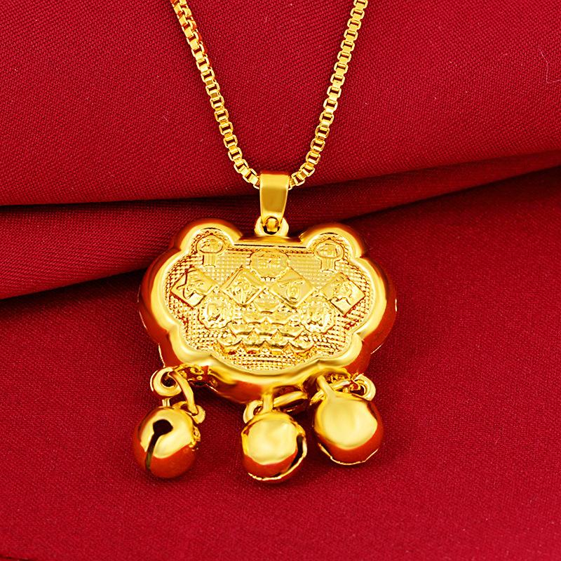 Baby Feng Shui Long Life Locks Pendant Necklace