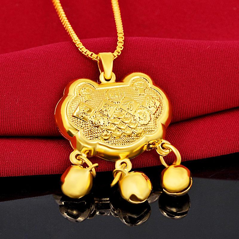 Baby Feng Shui Long Life Locks Pendant Necklace