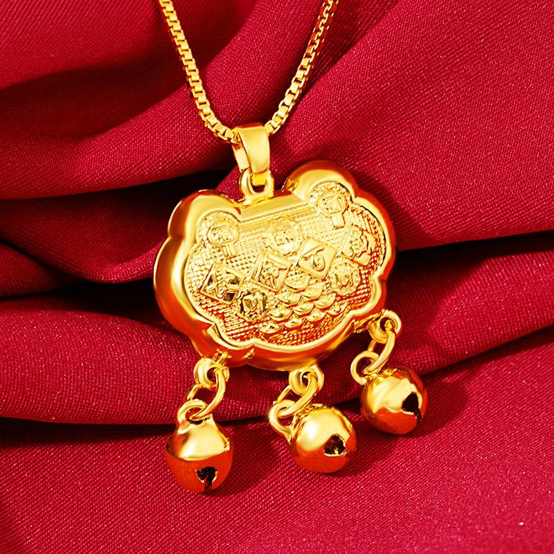 Baby Feng Shui Long Life Locks Pendant Necklace
