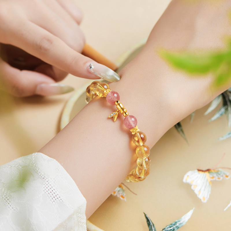 925 Silver Bamboo Citrine Bracelet-Steady Ascent