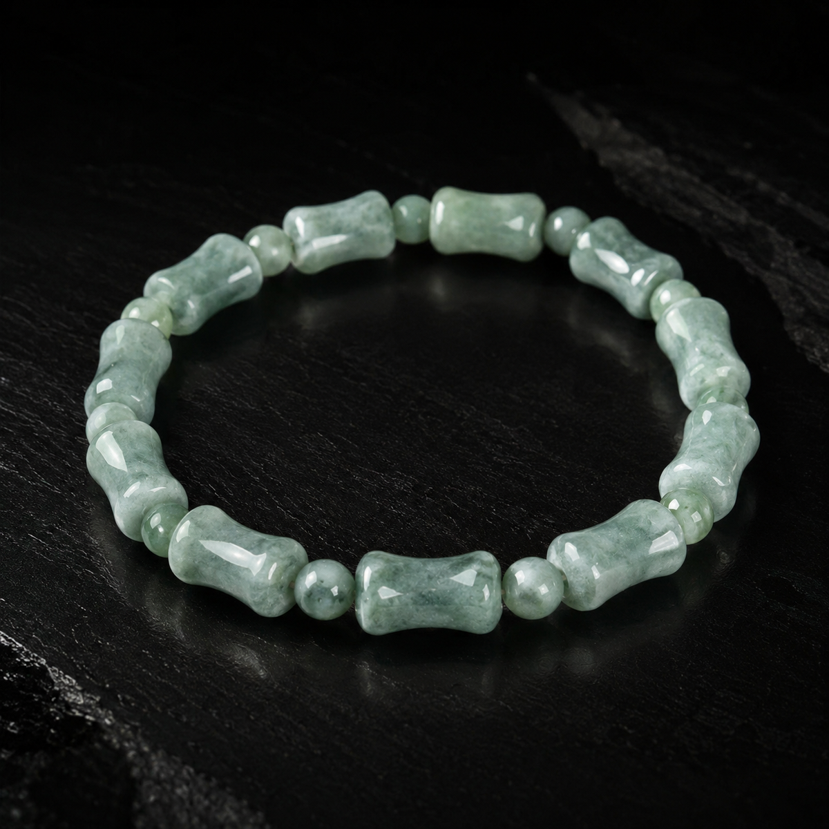 Green Jade Bamboo Bracelet-Growth. Success & Lasting Blessings