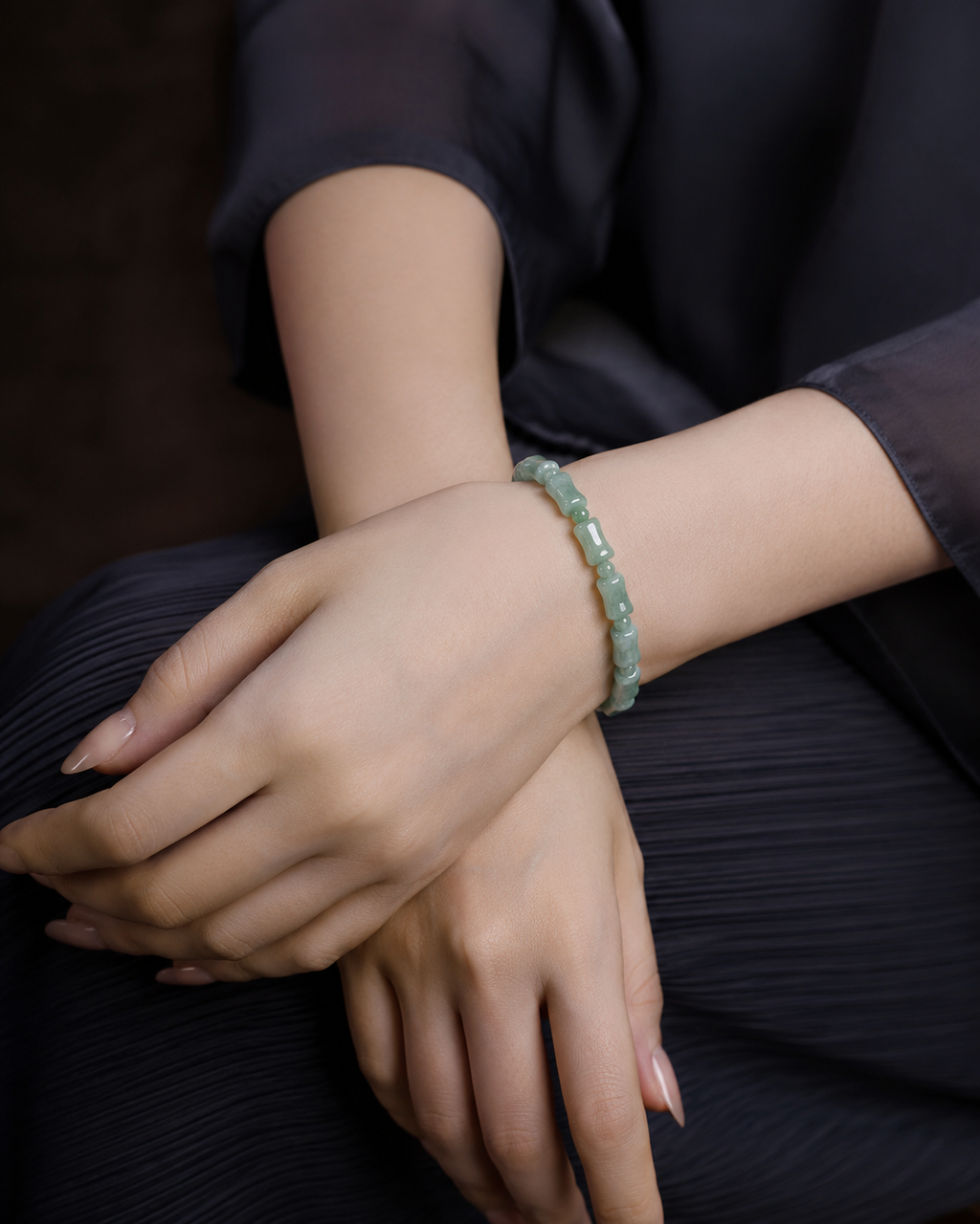 Green Jade Bamboo Bracelet-Growth. Success & Lasting Blessings
