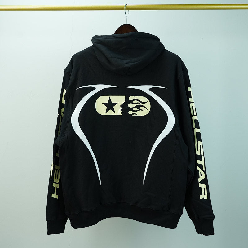 Hellstar Sports Hoodie. Jet Black
