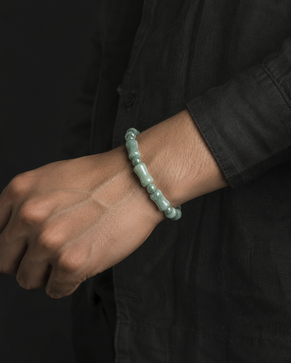 Green Jade Bamboo Bracelet-Growth. Success & Lasting Blessings