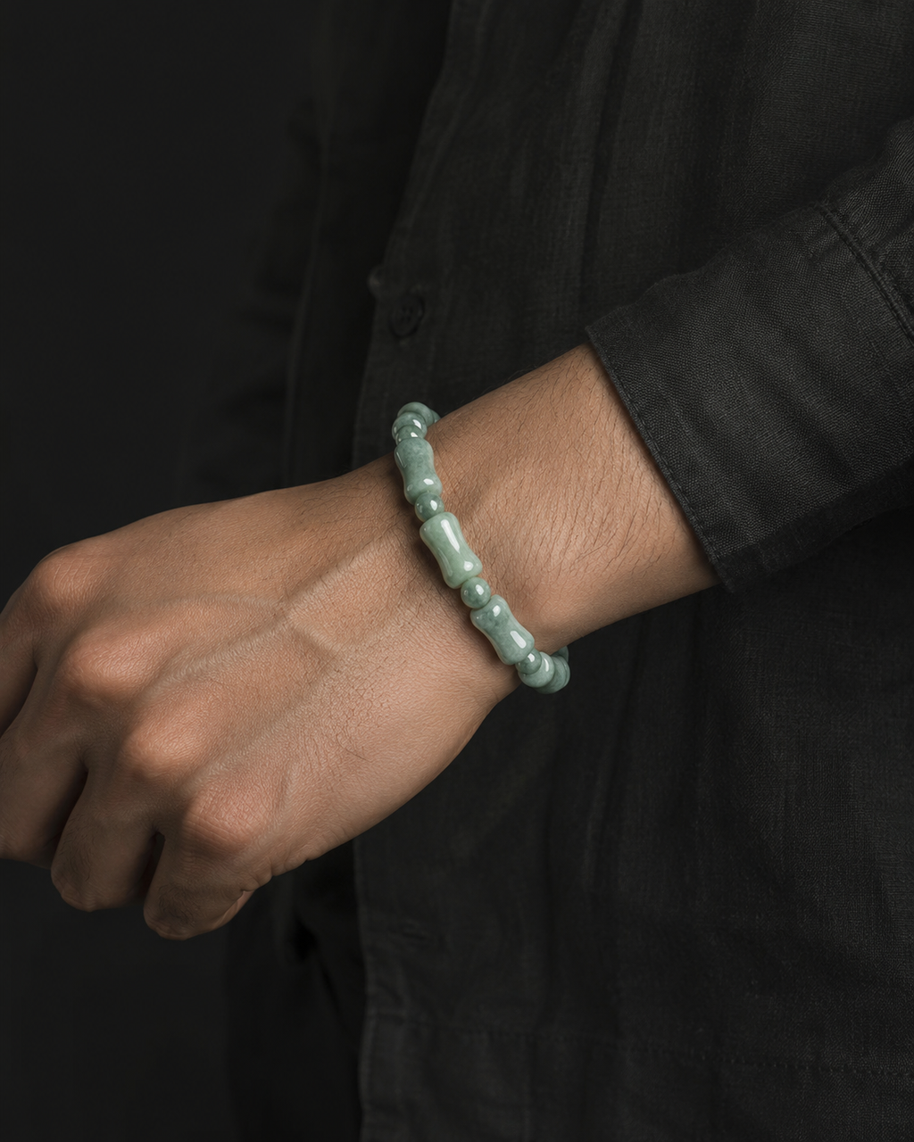 Green Jade Bamboo Bracelet-Growth. Success & Lasting Blessings