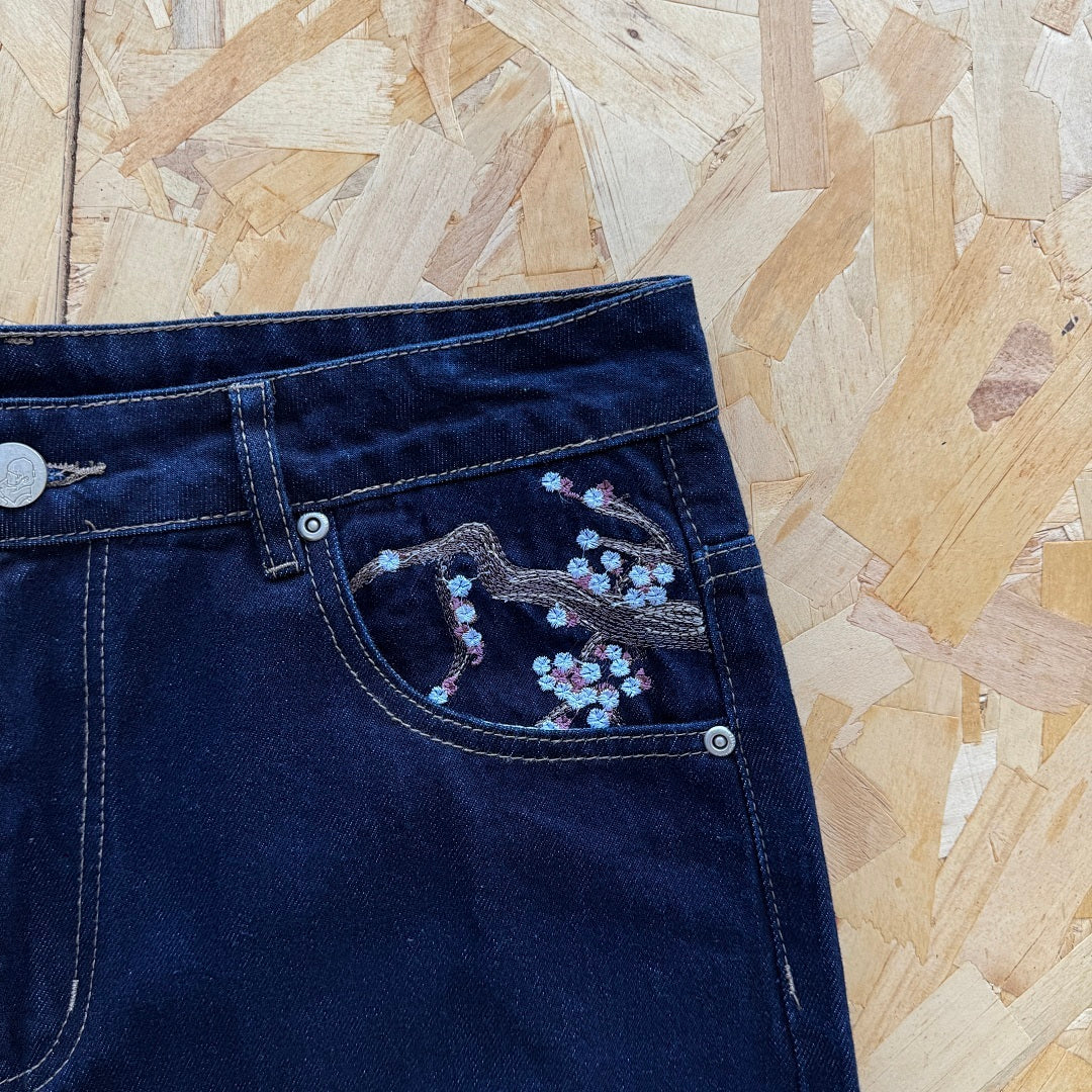 Derschutze Blossom Selvedge - Indigo