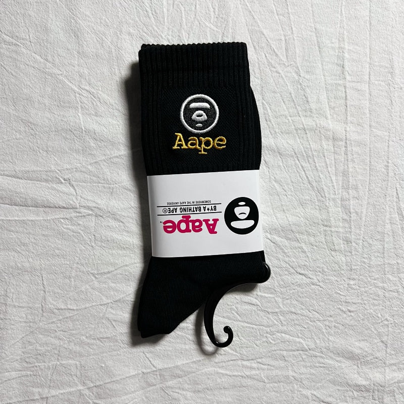 AAPE Crew Socks - White/Black
