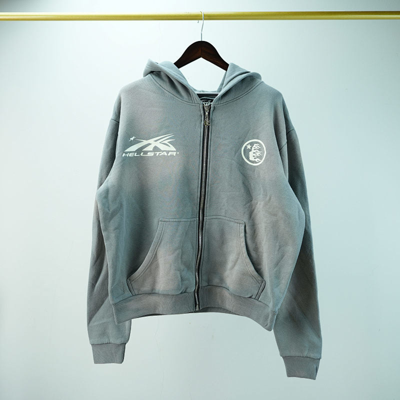 Hellstar Studios Zip Hoodie Gray