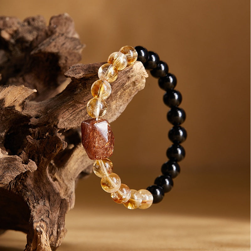 Black Gold Super Seven Obsidian Bracelet-Grounded Harmony