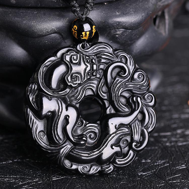 Black Obsidian Pixiu Lucky Pendant