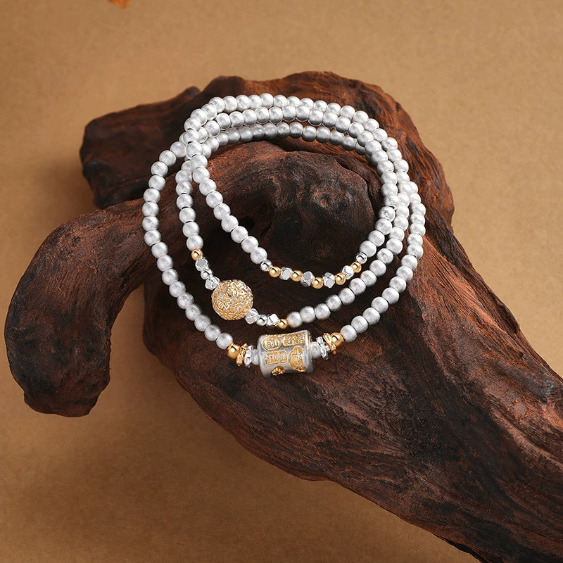 999 Fine Silver Blessing Barrel Triple-Wrap Bracelet-Blessings Held Close