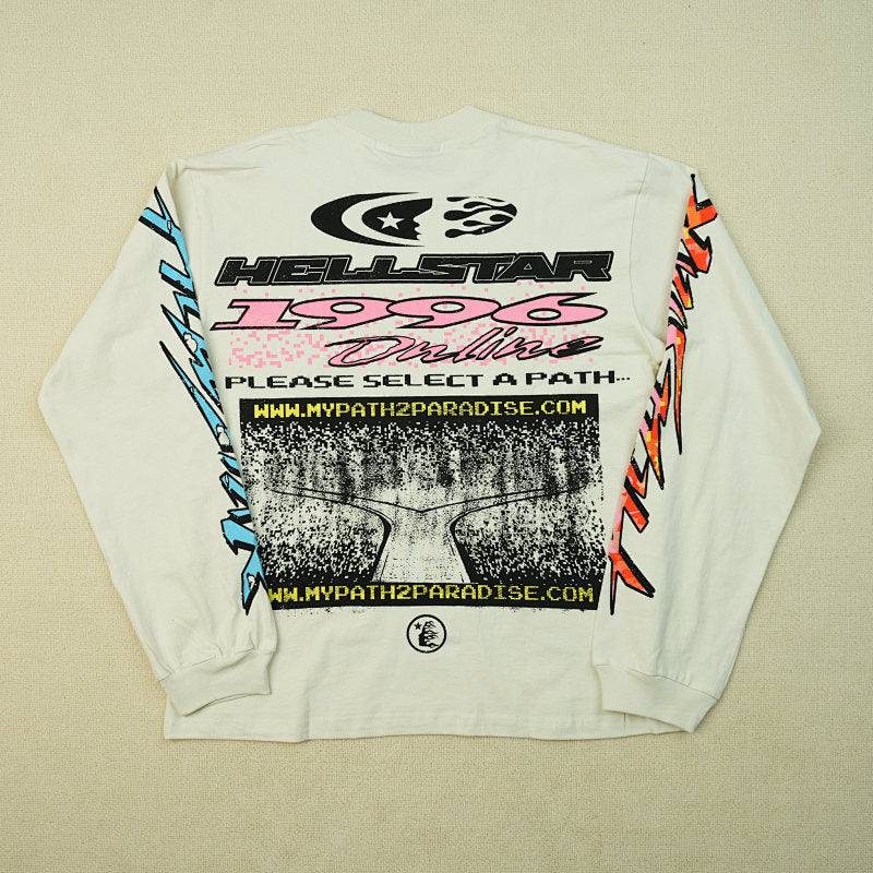 Hellstar Pixel L/S Tee White