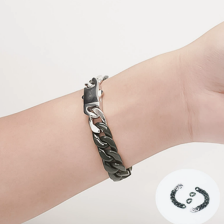 Urban Fusion Cuban Link Jade Bracelet-Detachable Adjustable Link Design