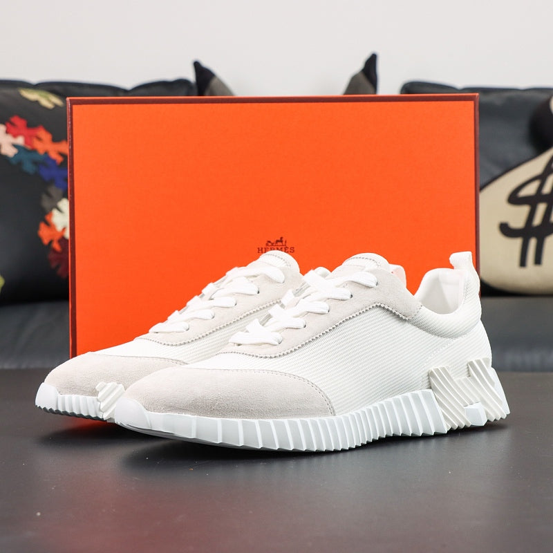 Hermes Bouncing Sneaker - White/Grey Technical Mesh