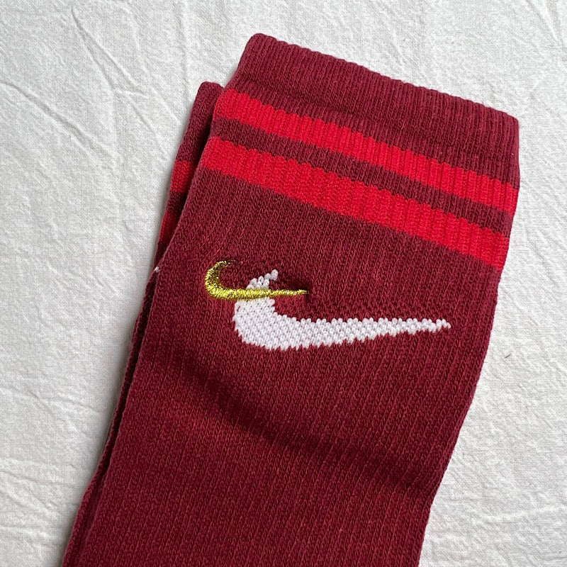 Nike Everyday Plus Crew Socks - Dark Red/White