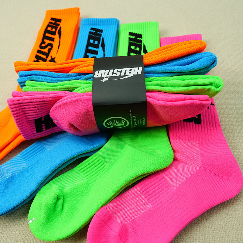 Hellstar Logo Socks (4 Pack) Neon