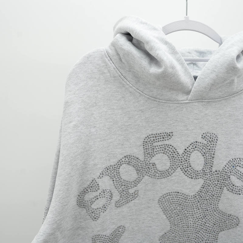 Sp5Der Rhinestone Beluga Hoodie Heather Grey