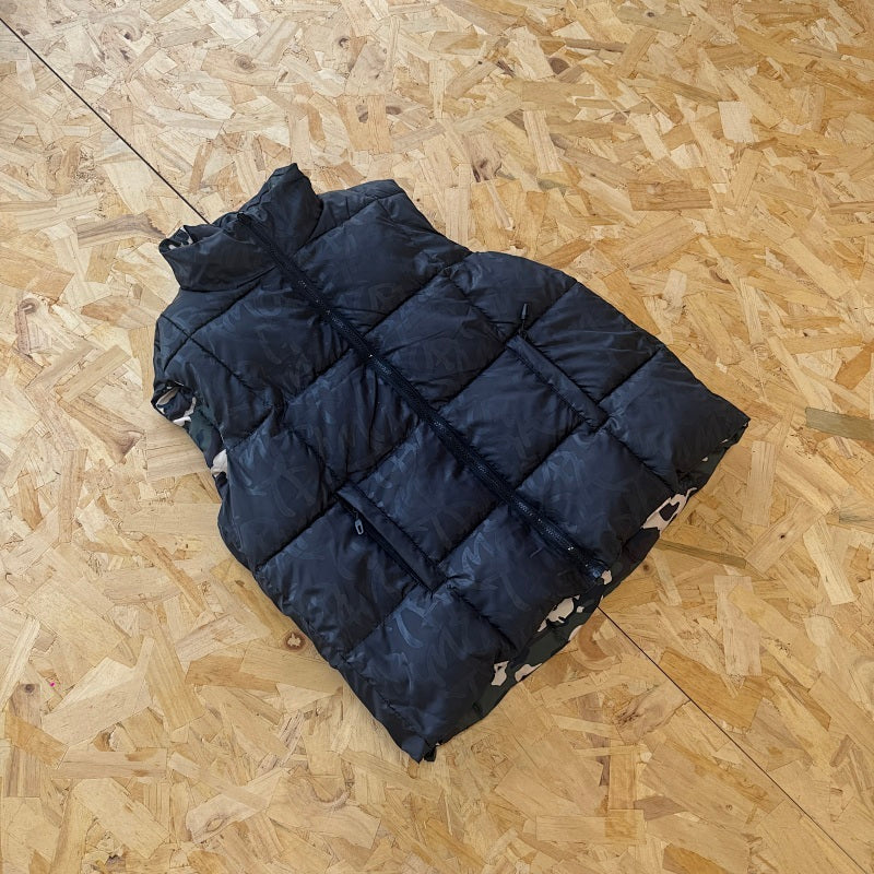 Mertra Reversible Puffer Vest - Grey Camo