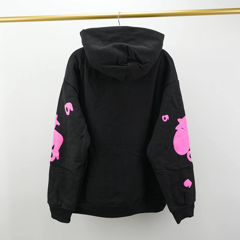 Sp5Der Beluga Angel Number Hoodie Black