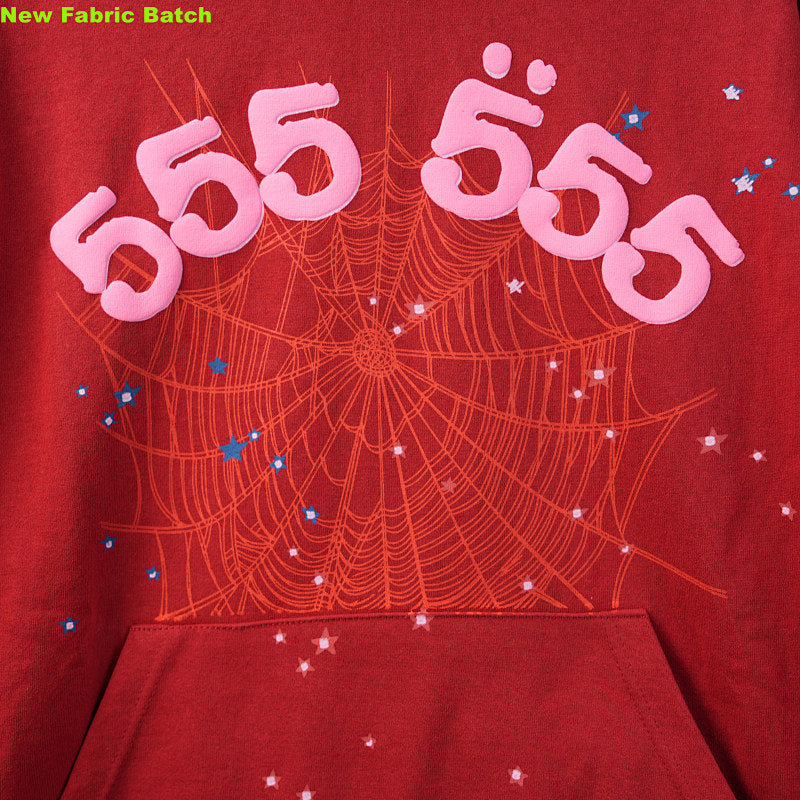 Sp5Der Worldwide Red Angel Number 555 Hoodie