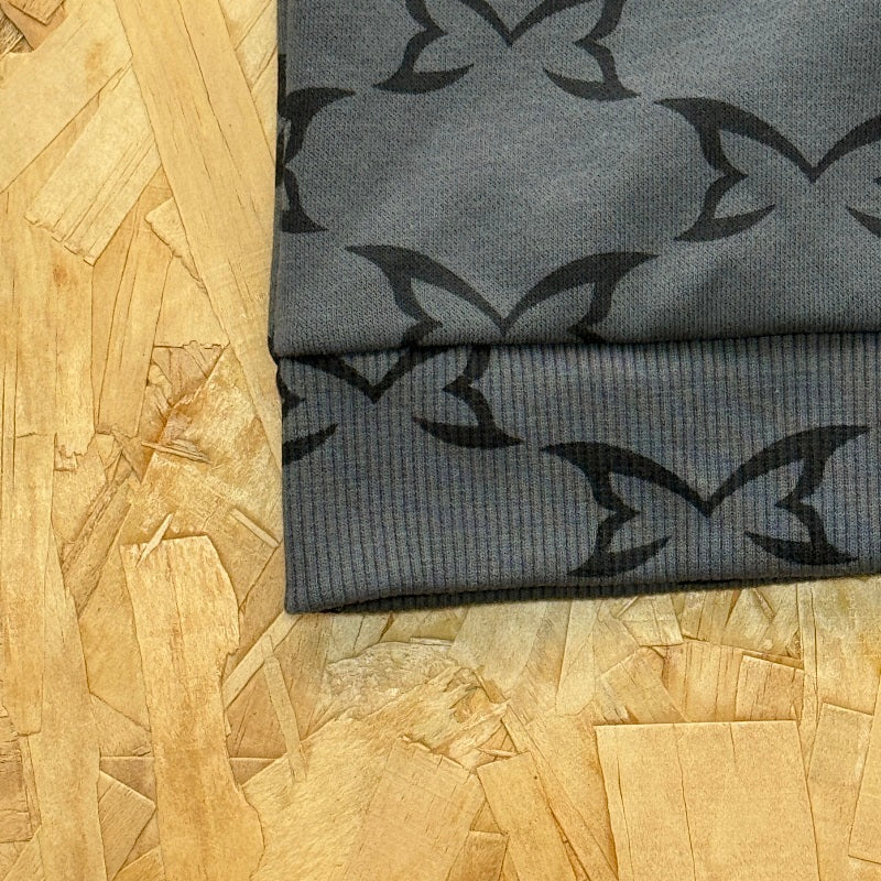 Mertra Monogram Zip Hoodie - Dark Grey