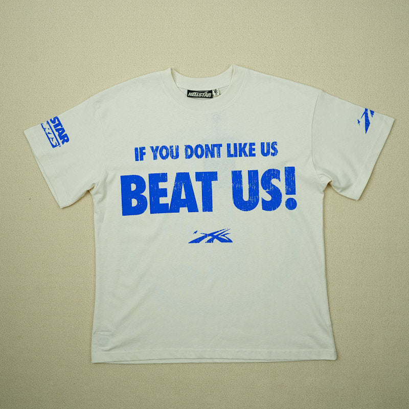 Hellstar Beat Us! T-Shirt White/Blue
