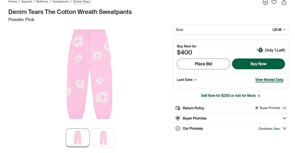 Denim Tears The Cotton Wreath Powder Pants
