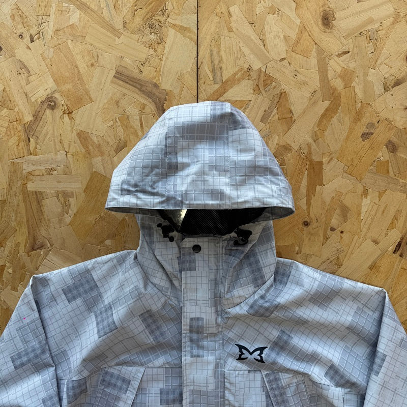 Mertra Patchwork Plaid Jacket - Grey Camo