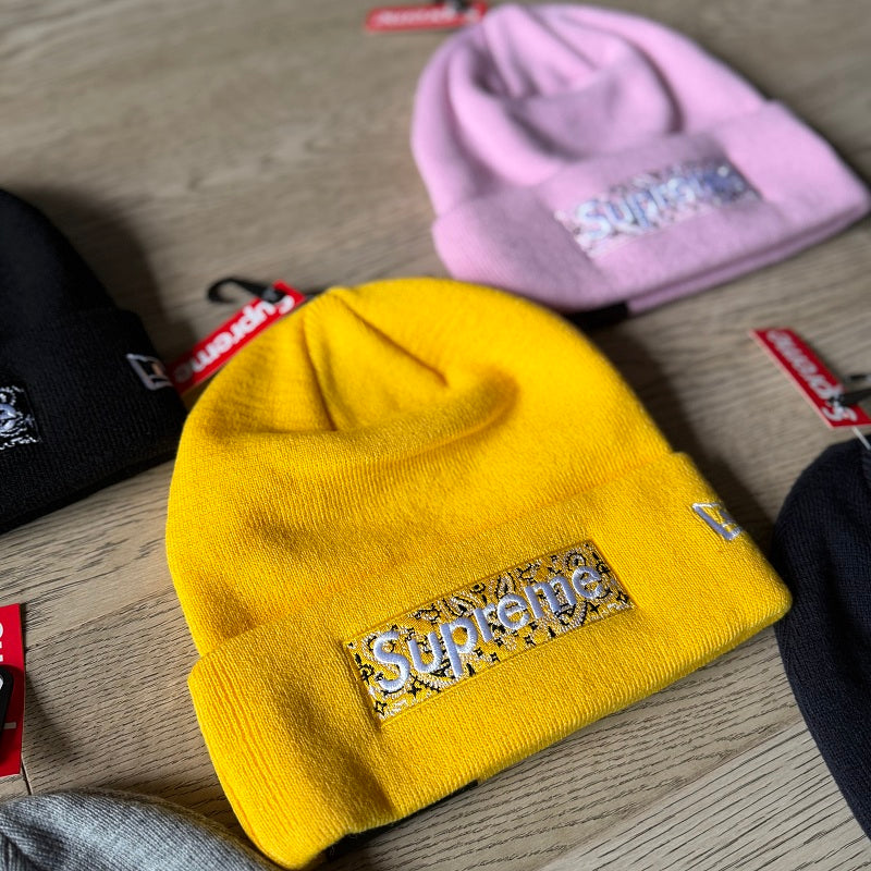 Supreme x New Era Bandana Box Logo Beanie v2