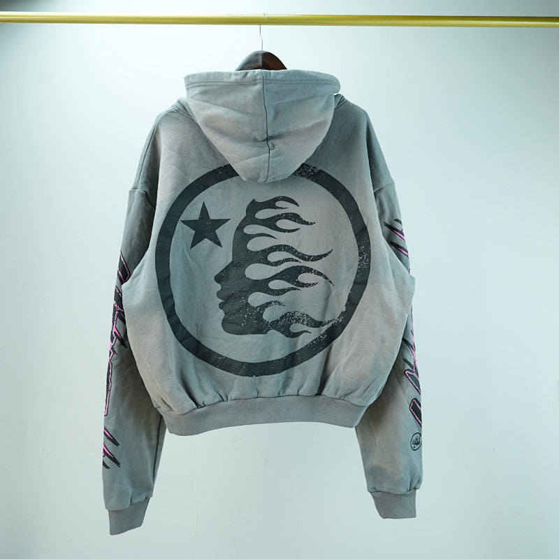 Hellstar Future Flame Hoodie Grey