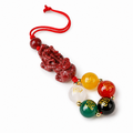 Cinnabar Pixiu Five-Element Agate Phone Charm-Balanced Harmony
