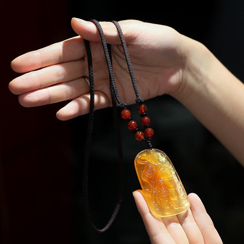 Citrine Guan Gong Wealth Pendant