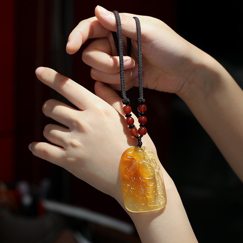 Citrine Guan Gong Wealth Pendant