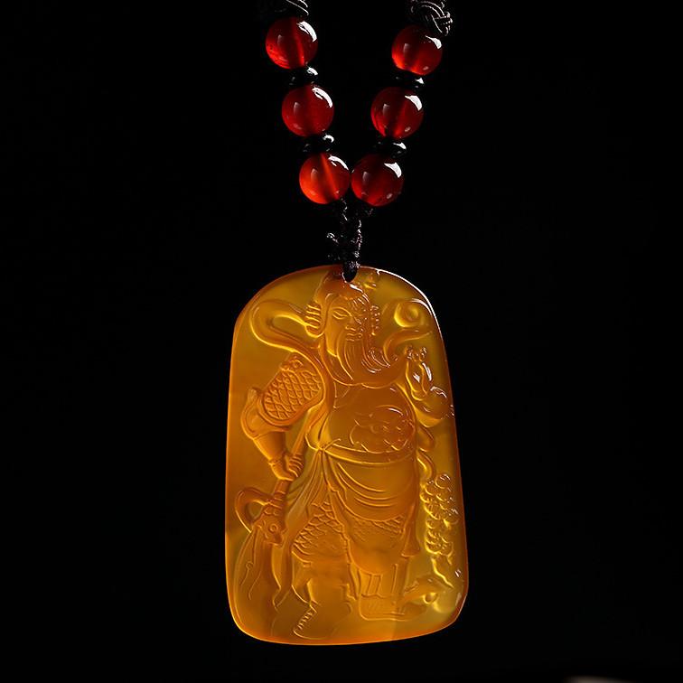 Citrine Guan Gong Wealth Pendant