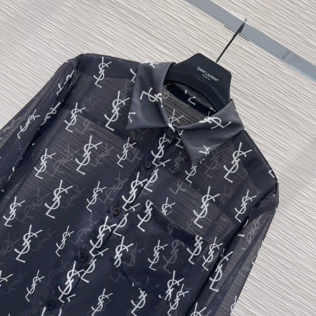 YSL 2025 Monogram Suit Black White Polyester